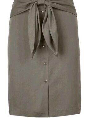 ❤️… Reiss Green Tie-Waist Button-Front Women’s Skirt in Olive
